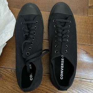 Brand new Converse low top lace black tennis shoes
